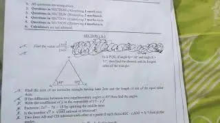 CLASS 9 HALF YEARLY MATHS QUESTION PAPER 2019-20