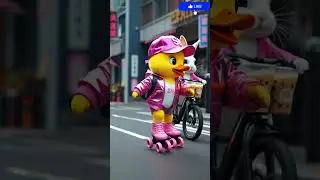 &ldquo;Duck on Skates & Rabbit on a Bike | Funny Cartoon Duo&rdquo;