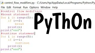 control flow modifiers in python