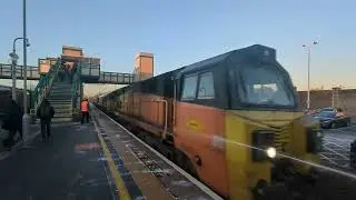 Class 70 Colas Rail Freight Passing Through Chippenham Station #class70