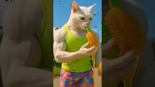 Bodybuilder Cat and His Little Kitten Launch a Rocket! 🚀🐱