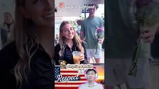 Surprising My Long-Distance Girlfriend ❤️ #shorts #surprise #reunion #girlfriend #couple #love #fypシ