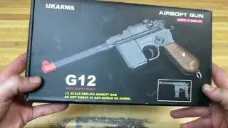 Budget Airsoft- UKarms Metal Broomhandle Spring Pistol