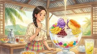 Golden Hour Dessert 🍧✨ | Colorful Halo-Halo &ldquo;Mix-Mix&rdquo; (Ghibli Style ASMR)