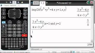 TI-Nspire CAS implicit differentiation
