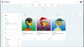 How do I see NFTs for sale in a collection on Sparkles?