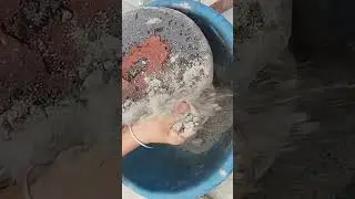 A very huge sand cement shape crumbling dry in tub #asmr #satisfying #trending #ytshorts #dusty
