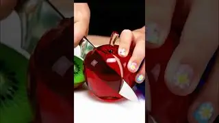 🍐Crystal‑Clear Glass Fruit Cutting #asmr ガラスのリンゴ🍎