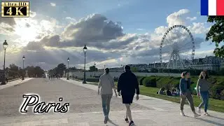 🇫🇷Paris Summer Walk - Place du Carrousel | Louvre Pyramid | Tuileries Garden -【4K 60fps】
