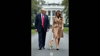 Donald Trump, Melania & Their Fancy Cat Stroll Outside the White House!🐾🐈