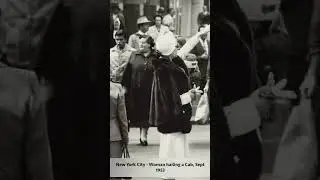 New York City - Woman hailing a Cab, Sept 1953