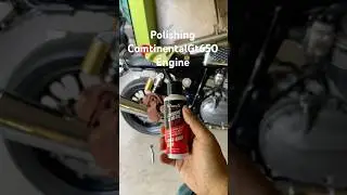 Polishing continental Gt650 engine using Wave X and Autosol metal polish. #bikepolish #caferacer