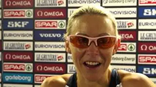Jenny Meadows after the heats of the 800m