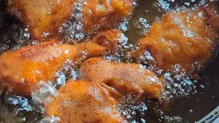 Chicken fry with green paste marination