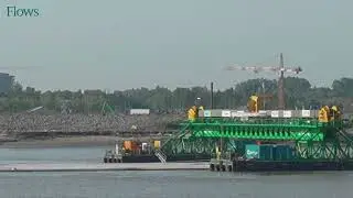 Aankomst vierde tunnelelement - Scheldetunnel Oosterweelwerken