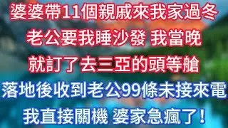 婆婆帶11個親戚來我家過冬，老公要我睡沙發，我當晚就訂了去三亞的頭等艙，落地後收到老公99條未接來電，我直接關機，婆家急瘋了！ #傾聽故事會 #情感故事 #老人频道 #老年健康 #為人處世 #老年生活