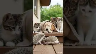 Cats and Dogs Welcome a Hedgehog Family with Heartwarming Curiosity #pets #hedgehogs #animals