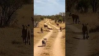 warthog running from lions funny