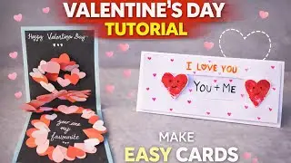 2 easy valentine day cards | Handmade card tutorial