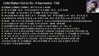practice: Little Walter I Got to Go - G harmonica - TAB
