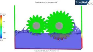 CFX Berlin-Video: CFD-Simulation of Oil Lubrication in a Simplified Gear Box