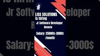 Liss Solutions is hiring Junior Software Developer  #hiringsolutions #careeradvice #hiringdevelopers