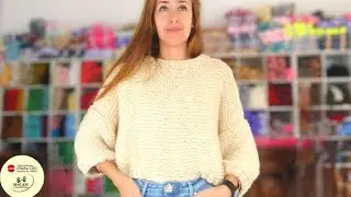 &iexcl;Tu primera prenda en 2 agujas! Jersey Facil, ideal principiantes #tricot #dosagujas #palillos crop