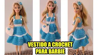 VESTIDO PARA MUÑECA BARBIE TEJIDO A CROCHET (PASO A PASO)