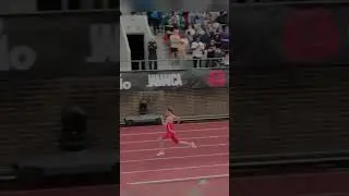 Nico Young with a epic kick 🥶to smash the win 🥇#trackandfield