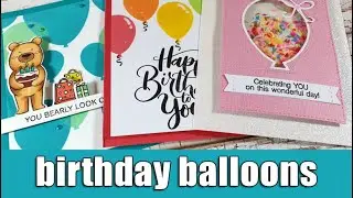 3 birthday balloon cards | Studio Katia new release
