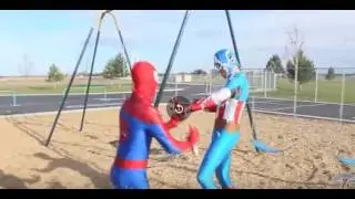 Spiderman vs Captain America - Rematch! Superhero Battle