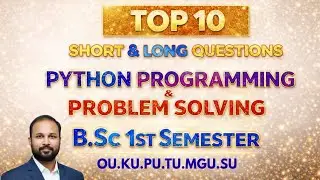 Problem Solving & Python Programming | BSc Data Science 1st Sem Top 10 Questions Jan 2026 | Abed Sir