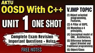 🔥 C++ Unit 1 One Shot | OOPS Concepts, UML & Object Oriented Modeling | AKTU Exam