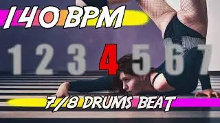 ✅ 140 BPM Backing Track in 7/8 🥁 Ten minutes of drums beat for practicing