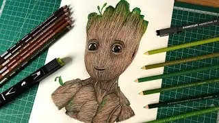 Drawing BABY GROOT - GUARDIANS OF GALAXY VOL. 2 🌱| Juanca Hierro