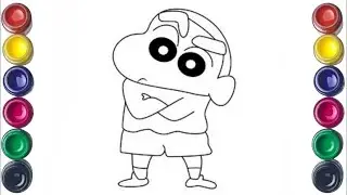 Cute Shin Shan Cartoon Drawing for Kids, Painting & Coloring for Kids | Let's Draw Together
