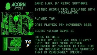 WAR by Retro Software - Acorn Atom - Emulated, Atomulator - Game 2 - 12,630 items.
