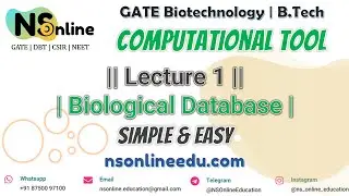Lecture 1 | Biological Database | Computational Tools | GATE BT 2023