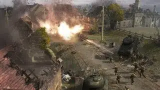 Epic Base Attack with Tanks & Rocket Launchers - COH1