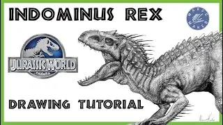 How To Draw an INDOMINUS REX from JURASSIC WORLD - Dinosaur drawing TUTORIAL