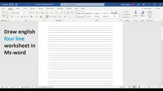 How to draw English four line worksheet in Microsoft word? 2022