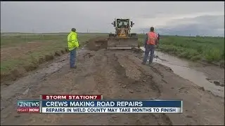 Crews making road repairs in Weld County