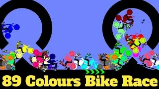 89 Colours Dirt Bike Race Tournament in Algodoo - Motocross Bike Racing | Bike Racing Legends