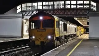 66562 top and tail with 66552 on 6Y37,  66519 on 6Y65 at Bridgwater on 27th February 2017
