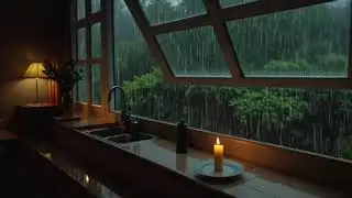 HEAVY Rain & Distant Thunder for Instant Deep Sleep 😴 | Insomnia Relief & Cozy Study.