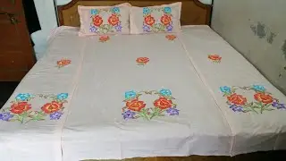 Beautiful Fabric Painting Bed Sheet Design