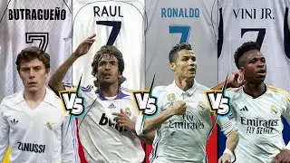 Butrague&ntilde;o vs Ra&uacute;l vs Ronaldo vs Vin&iacute; Jr. 👑 Real Madrid's Iconic No. 7 Compared!