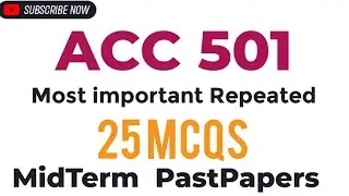 ACC 501Most Important Repeated 25 Midterm MCQs#acc501#midterm #pastpapersolution #virtualuniversity