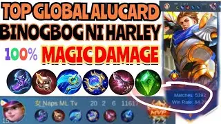 100% MAGIC DAMAGE,BINOGBOG NI HARLEY TOP GLOBAL ALUCARD, #harleycombo #mobilegaming #ml #viral