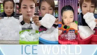 White Ice Eating | Crushed Ice | Hard Ice | Ice Cubes | Ice Eating ASMR | Relaxing Hard Crunches🧊